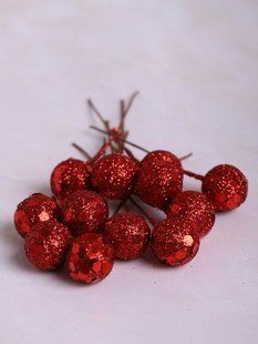 Шарик Глиттер Красный 10 шт Ball-Gl-d12-Red фото