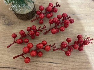 Ягоды Калины Новогодний Декор длина 10.5 см 5 шт NY-Berry-001 фото